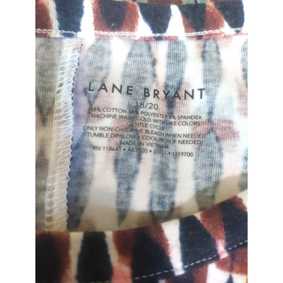 Lane Bryant Women's T Shirt Size 18/20 Brown Black Gray Short Sleeve - Picture 2 of 4